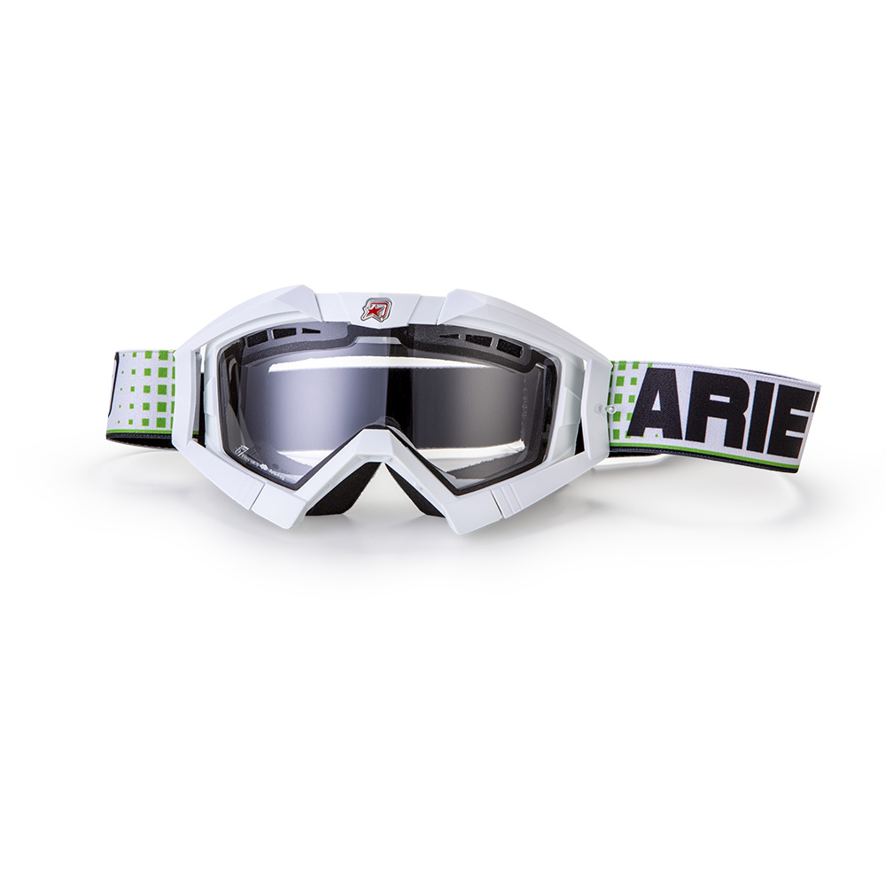 ARIETE GOGLE RIDING CROWS BASIC , SZYBKA ANTI FOG, ANTI SCRATCH, UV, ROLL-OFF READY, GĄBKA 2 WARSTWOWA BIAŁY