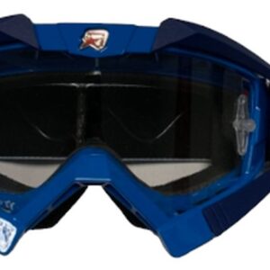 ARIETE GOGLE RIDING CROWS BASIC /POMARZŃCZOWY, SZYBKA ANTI FOG, ANTI SCRATCH, UV, ROLL-OFF READY, GĄBKA 2 WARSTWOWA NIEBIESKI/GRANATOWY