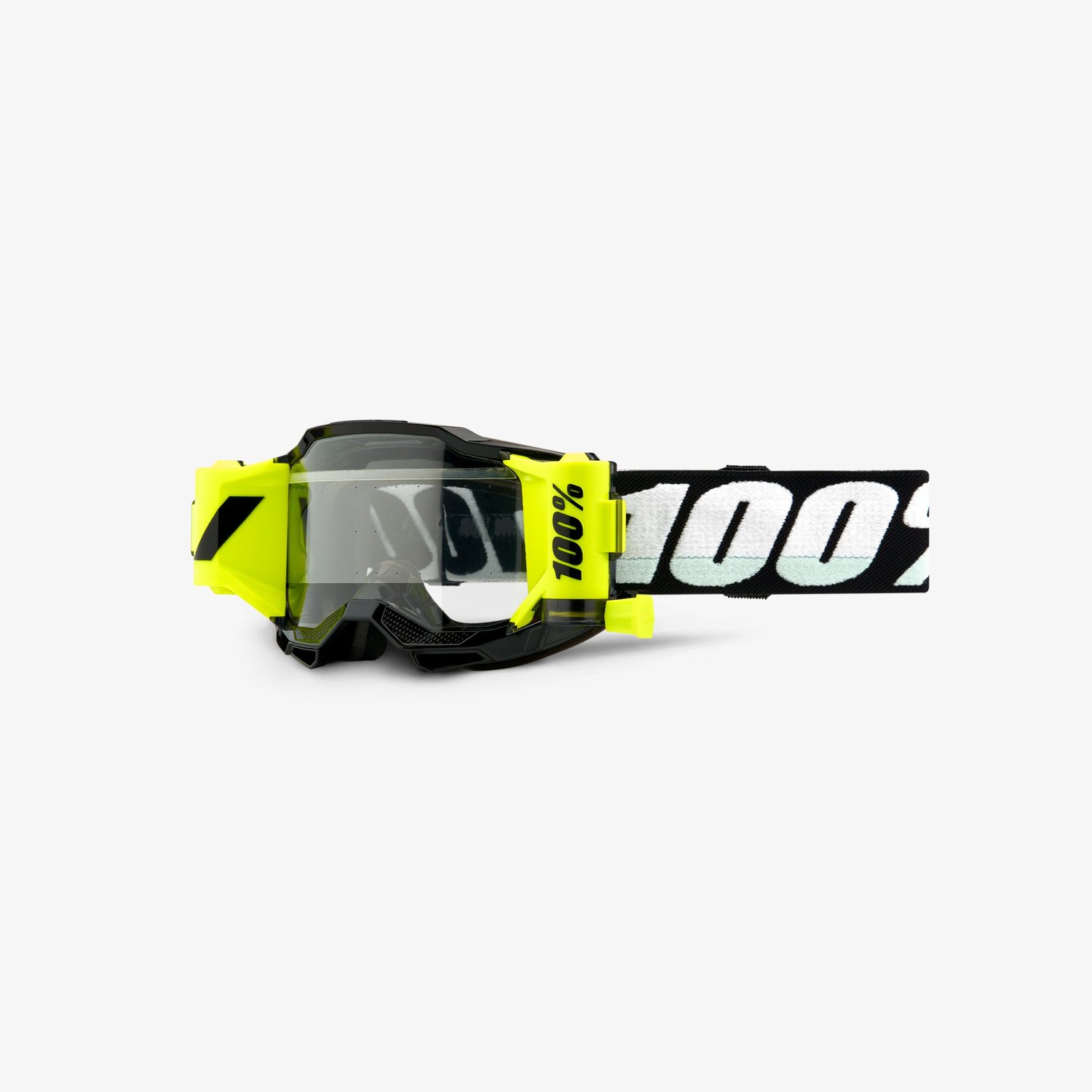 100 PROCENT ACCURI 2 YOUTH JUNIOR FORECAST (ROLL OFF) GOGGLE BLACK - CLEAR LENS - GOGLE ACCURI 2 YOUTH JUNIOR FORECAST SZYBKA PRZEŹROCZYSTA CZARNY/BIAŁY