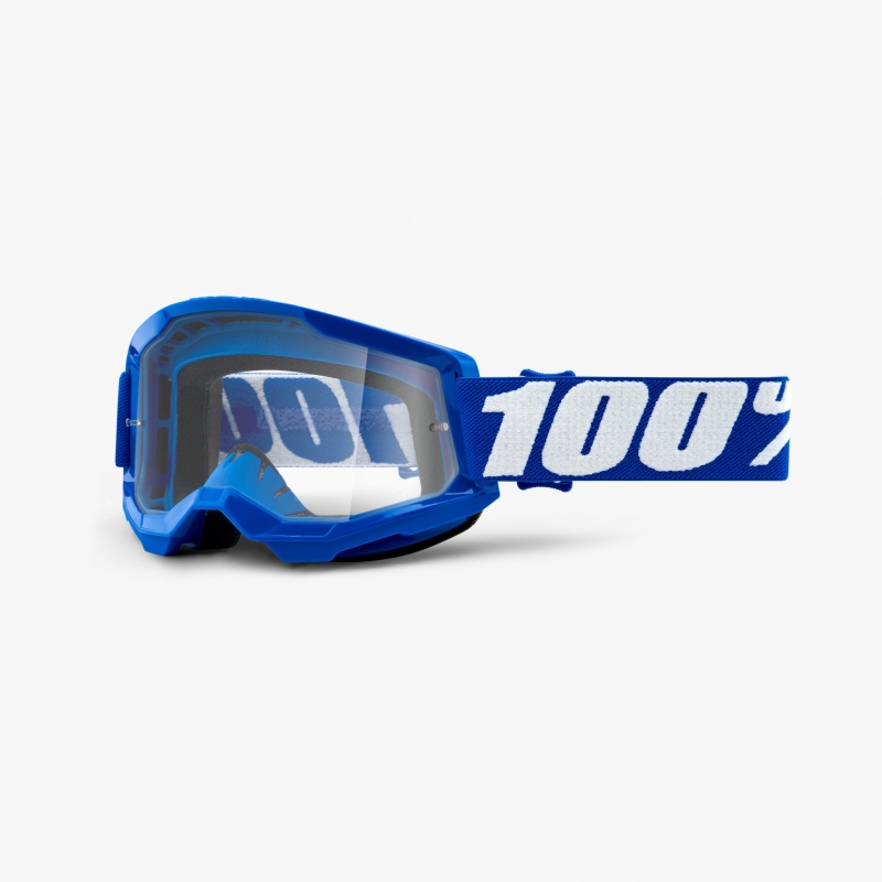 100 PROCENT GOGLE STRATA 2 BLUE - CLEAR LENS - SZYBKA PRZEŹROCZYSTA NIEBIESKI/BIAŁY 50027-00002