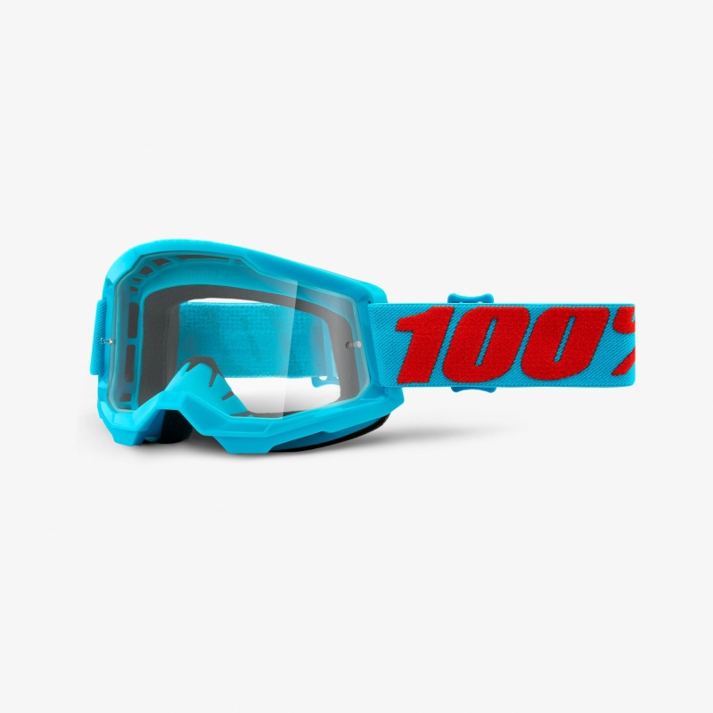100 PROCENT GOGLE STRATA 2 SUMMIT - CLEAR LENS - KOLOR JASNY NIEBIESKI/CZERWONY SZYBKA PRZEŹROCZYSTA