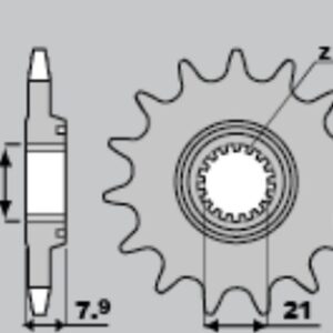 SUNSTAR ZĘBATKA PRZEDNIA 2320 13 HONDA CRF 250R '18-'23 (JTF1344.13) (ŁAŃC. 520) (232013)